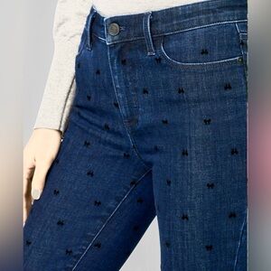 TALBOTS DARK DENIM WASH WITH FLOCKED BOWS - 8P